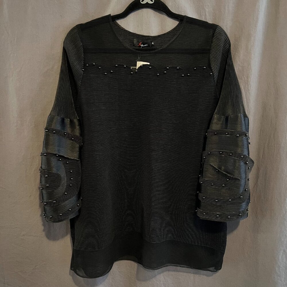 N By Nancy Mod Avant Garde Unique Puff Sleeve Sca… - image 3